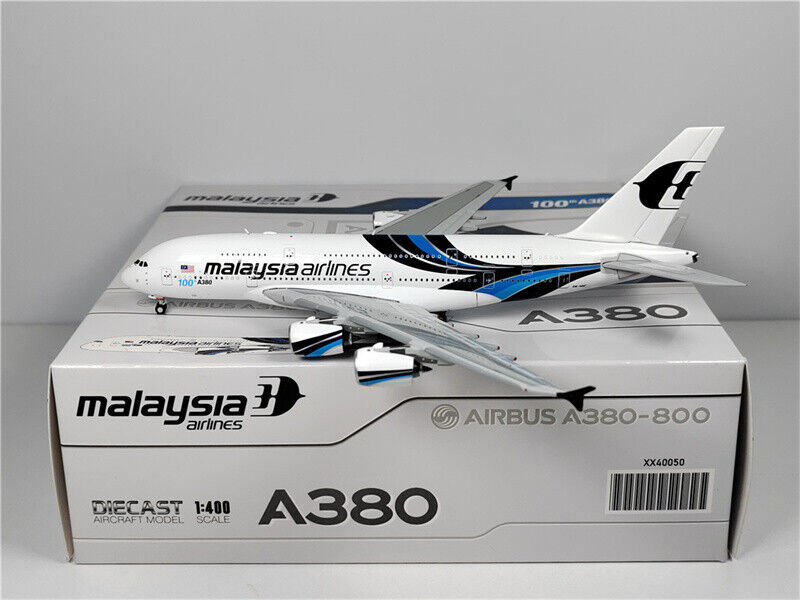 Airbus A380 Malaysia Airlines (9M-MNF) “100th A380”, 1/400 Scale Diecast Model Packagi