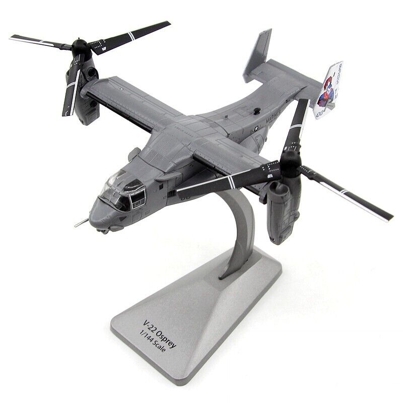 Bell Boeing MV-22 Osprey VMM-365 “Blue Knights” 1/144 Scale Diecast Model Left Front Top View