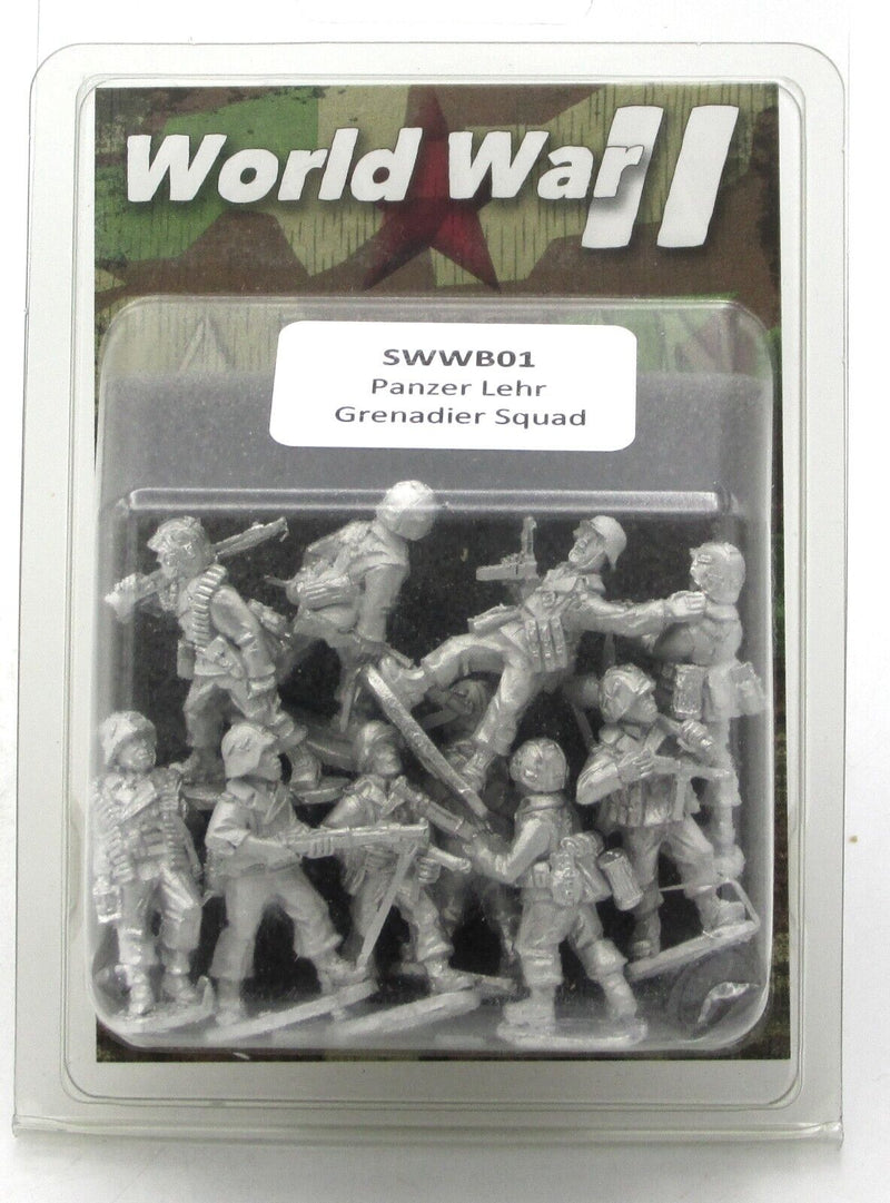 Second World War German Panzer Lehr Grenadier Squad, 28 mm Scale Model Metallic Figures Packaging
