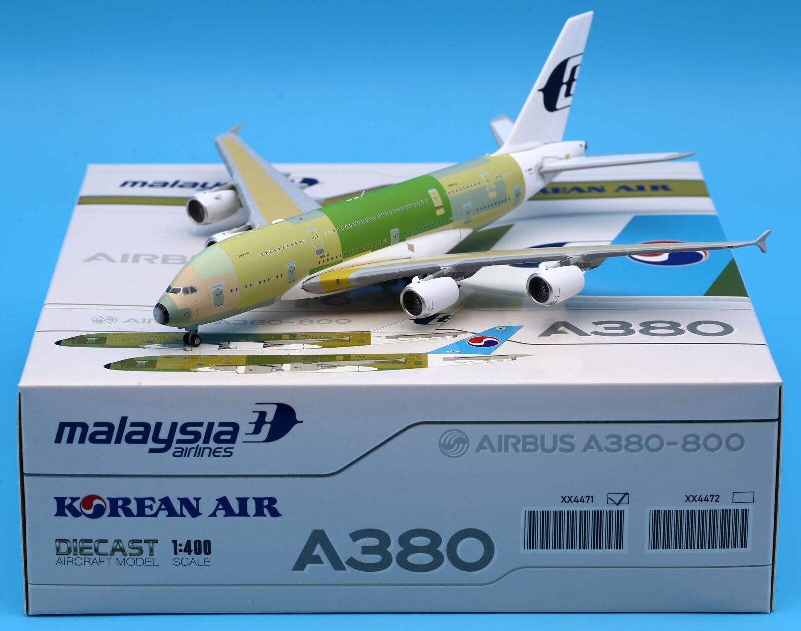 Airbus A380 Malaysia Airlines (F-WWSG) “Bare Metal”, 1/400 Scale Diecast Model Packaging