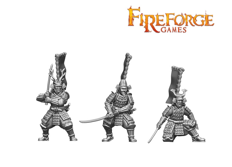 Samurai Warriors, 28mm Model Figures with Katana