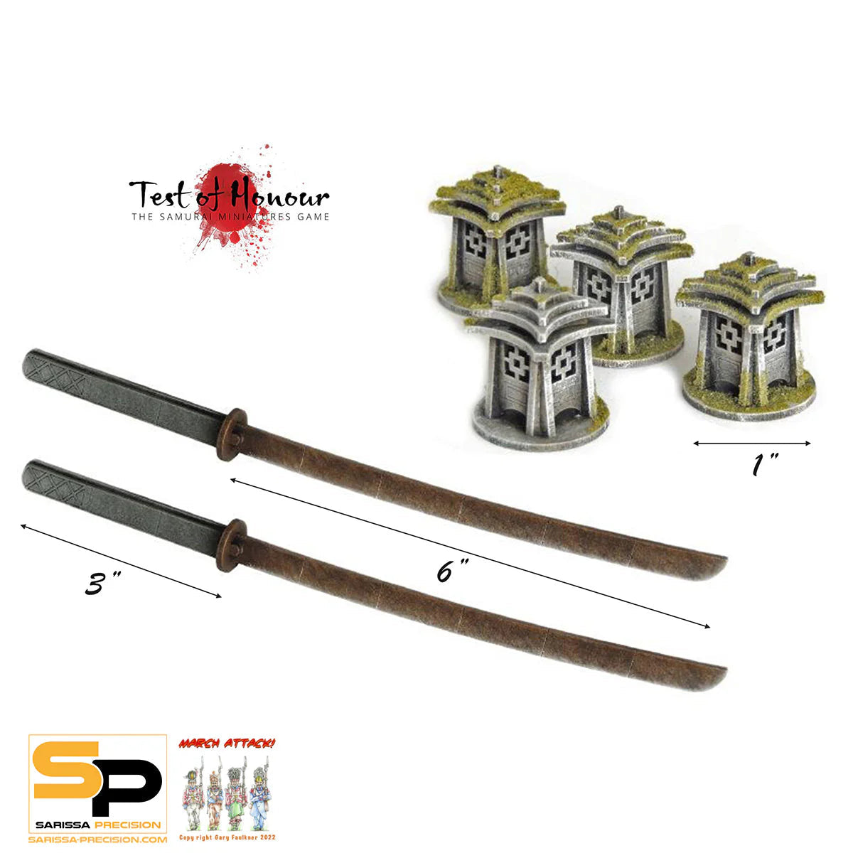 Sarissa Precision Test of Honour Lantern & Ruler Set 28mm scale game accessories