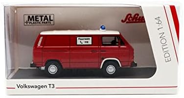 Schuco Volkswagen Type 2 T3 Bus Feuerwehr 1:64 diecast model in box packaging