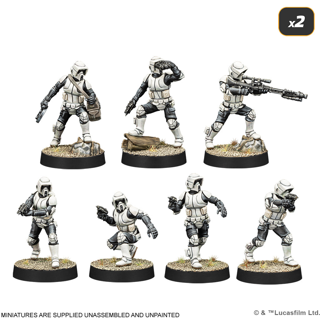 Assembled and professionally painted scout troopers miniatures  from the SWQ02 starter set.