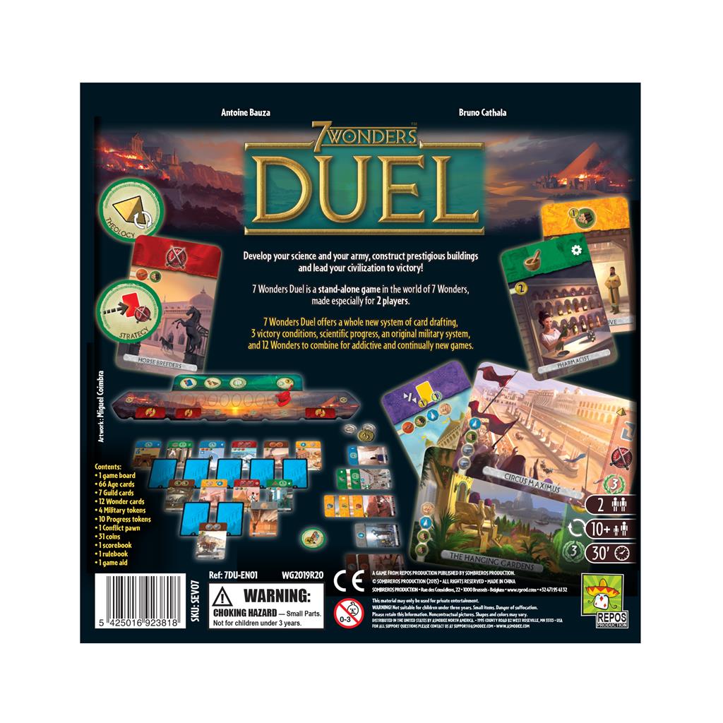 7 Wonders Duel Back of Box