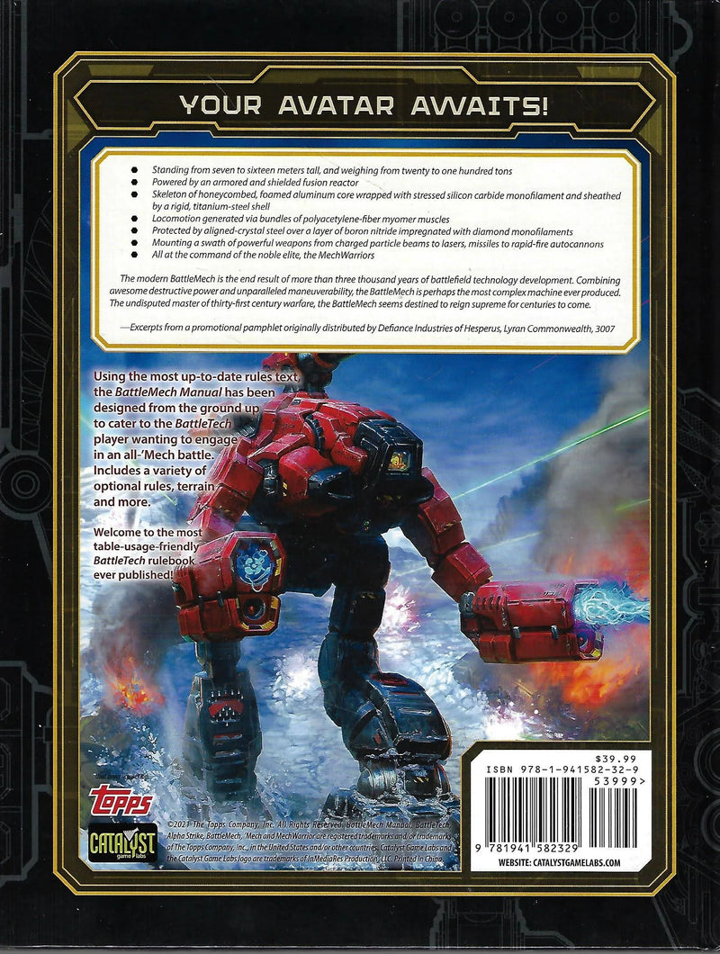 BattleTech: BattleMech Manual Back Cover