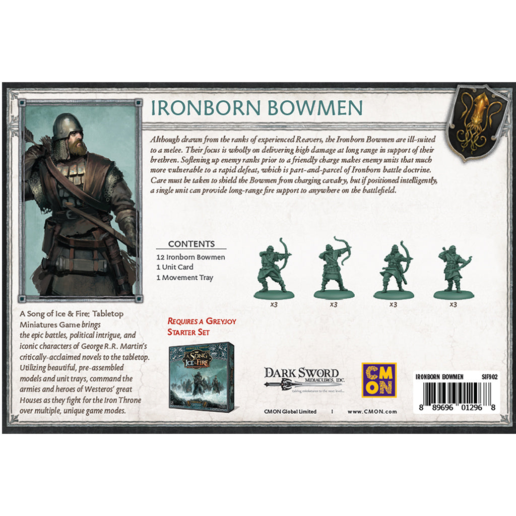 A Song of Ice & Fire House Greyjoy Ironside Bowmen Miniatures Back of Box