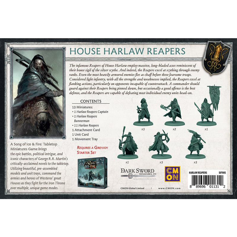 A Song of Ice & Fire House Greyjoy House Harlaw Reapers Miniatures Back of Box