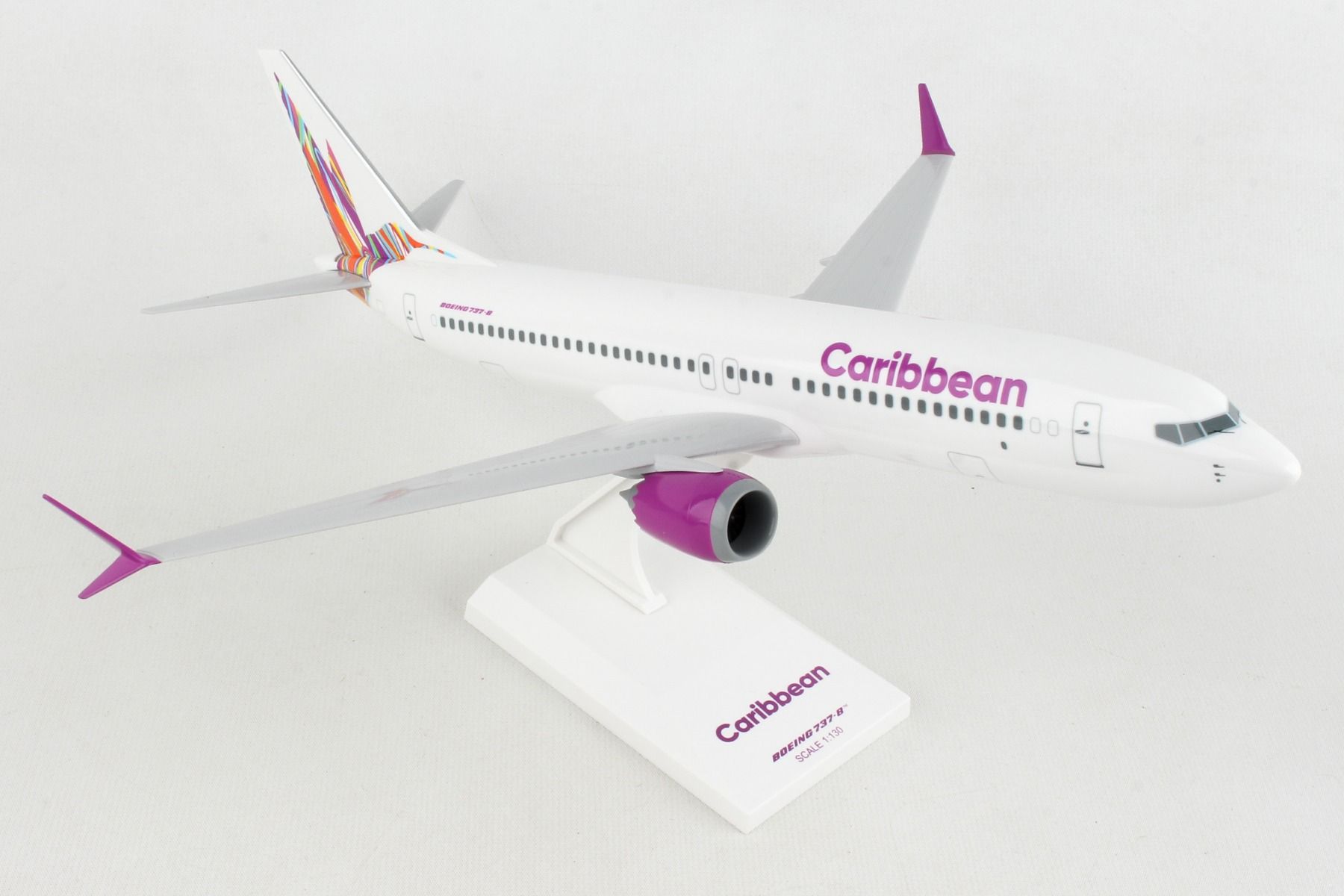 Boeing 737-8 Caribbean Airlines 1:130 Scale Model Right Front View