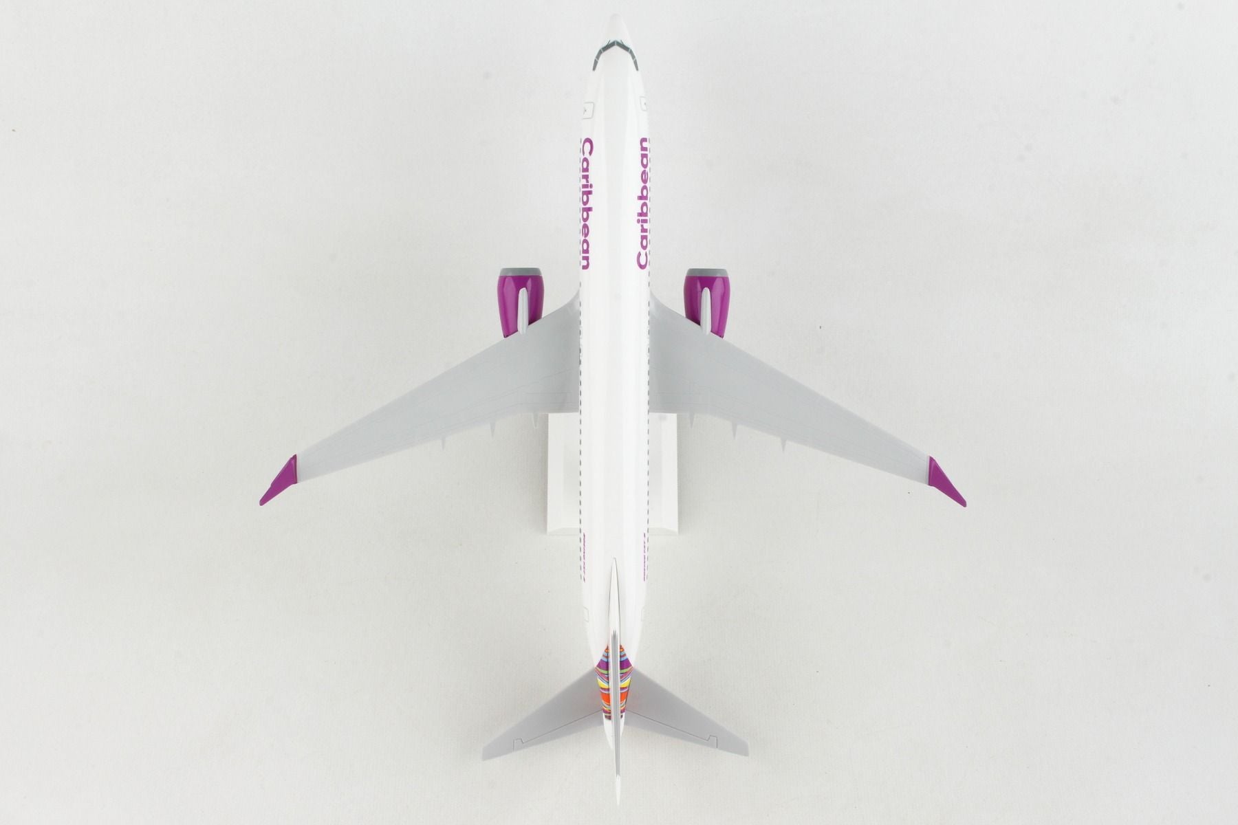 Boeing 737-8 Caribbean Airlines 1:130 Scale Model Top View