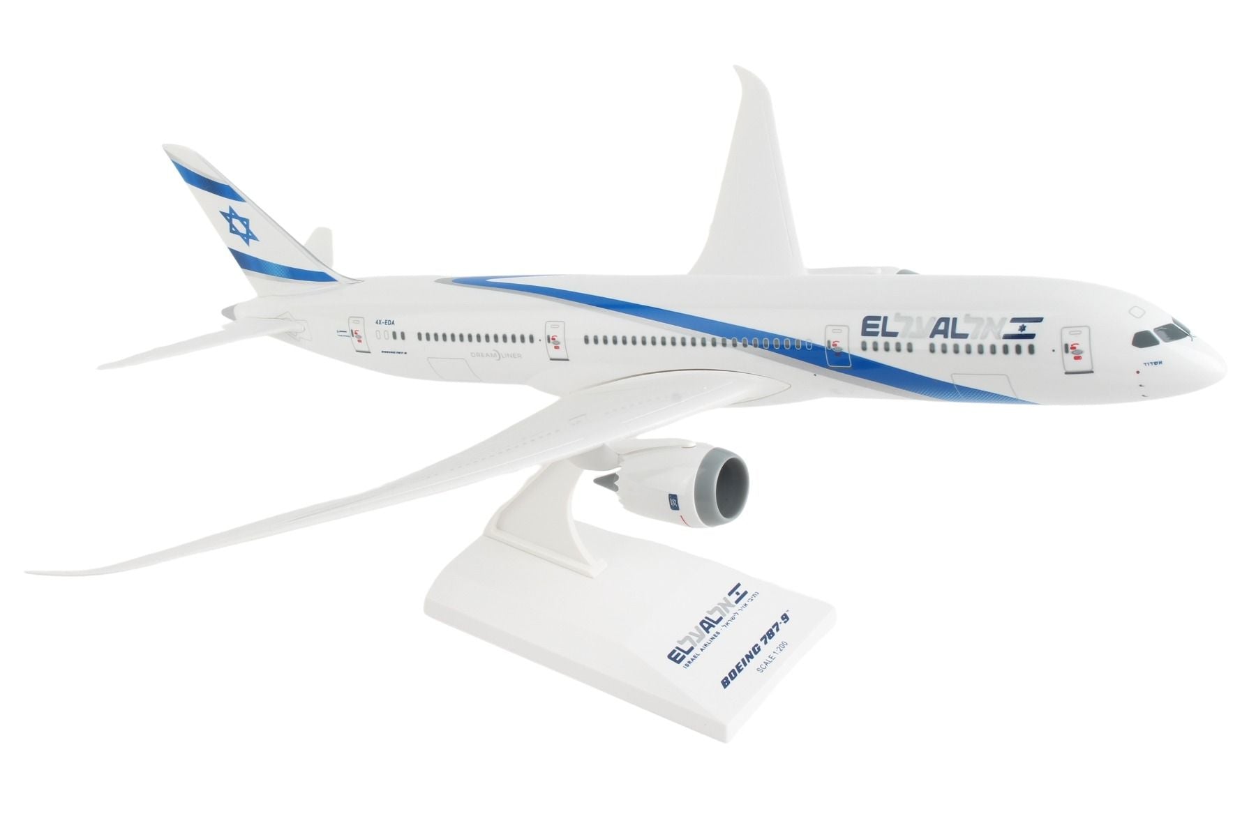 Boeing 787-9 Dreamliner EL Al (4X-EDA) 1:200 Scale Model Right Front View