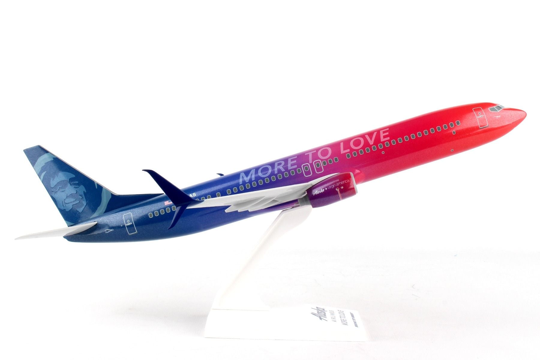 Boeing 737-900ER Alaska Airlines “More To Love” (N493AS) 1:130 Scale Model Right Side View