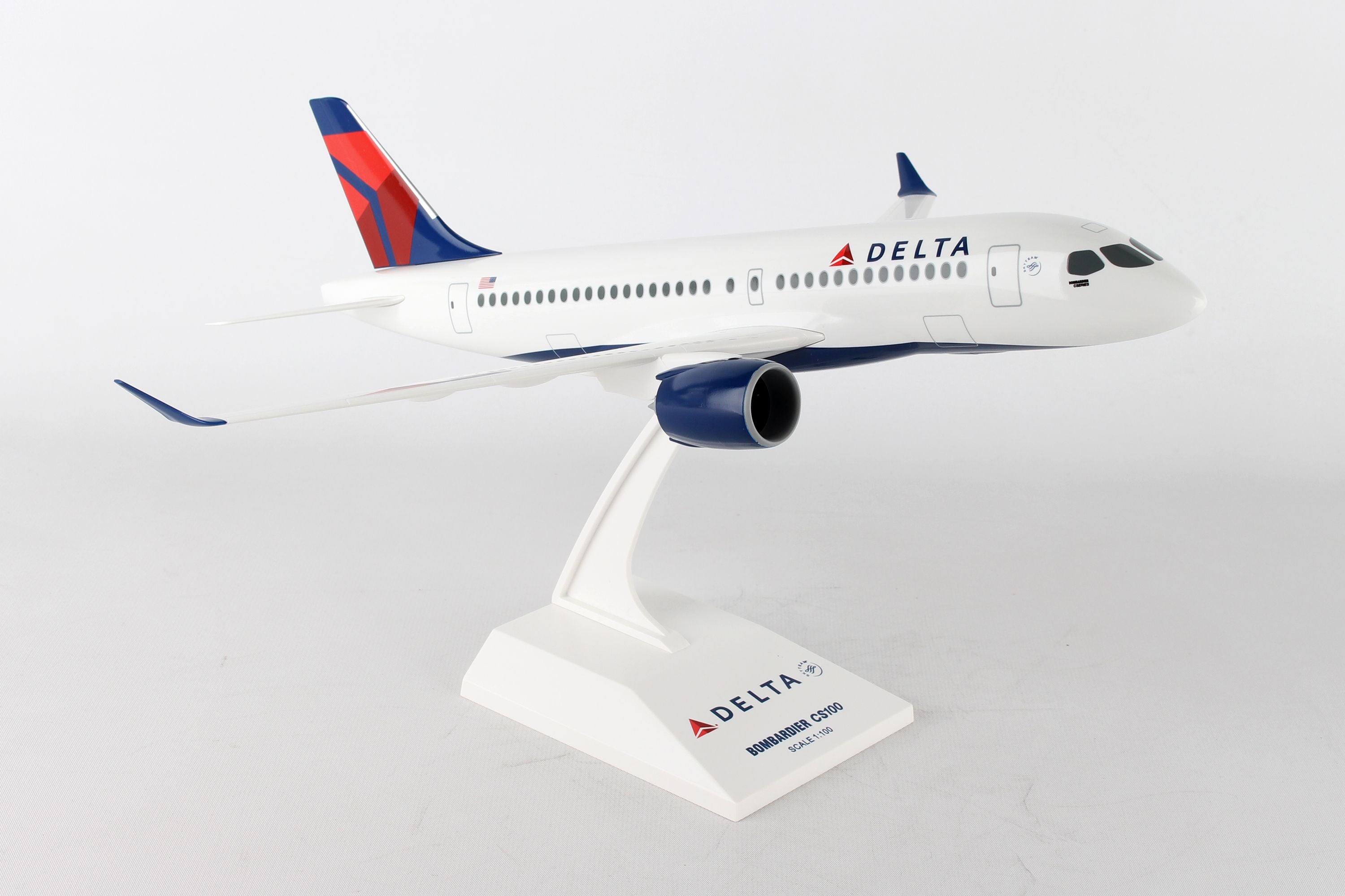 Airbus A220-100 Delta Air Lines 1:100 Scale Model Right Front View