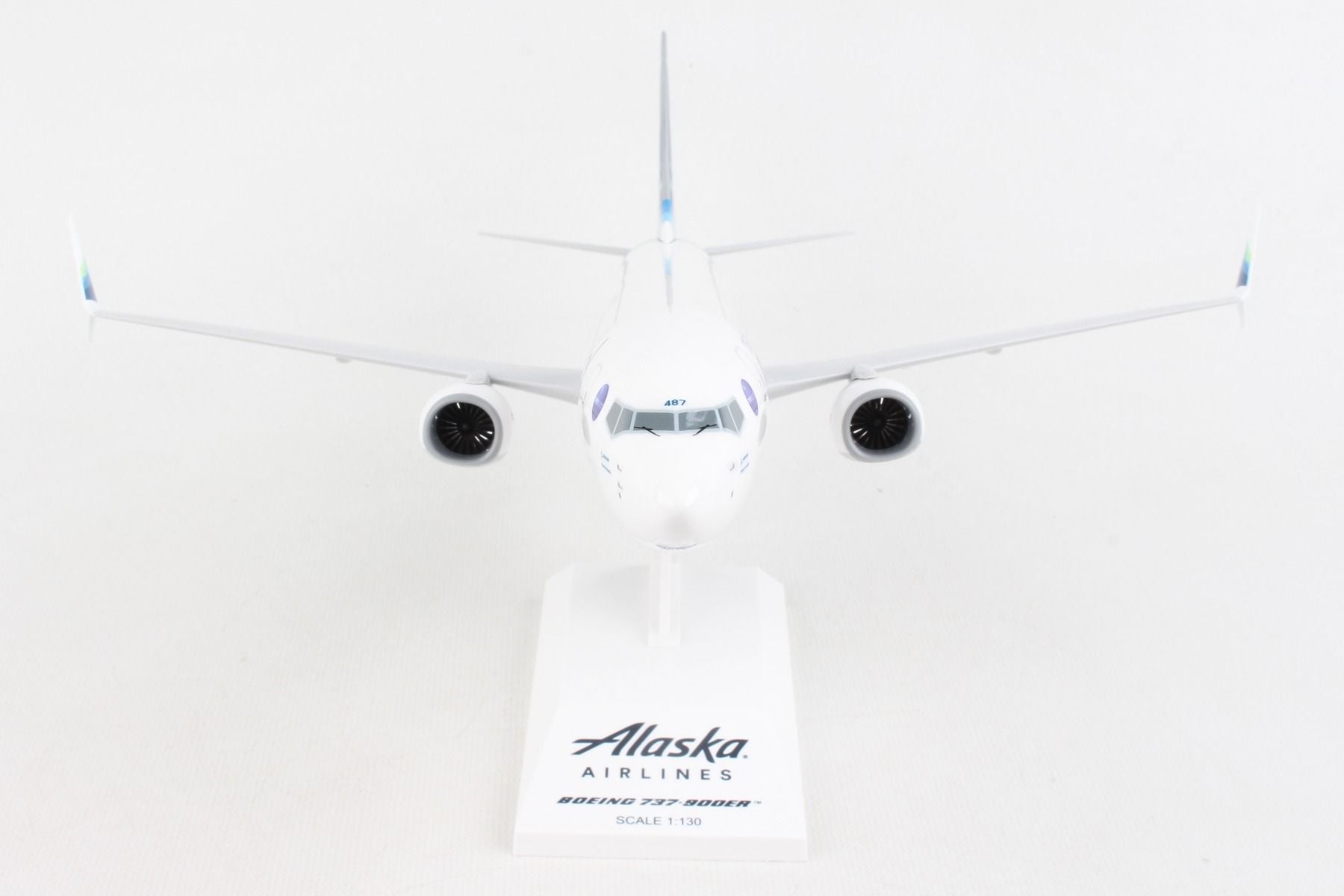 SkyMarks Boeing 737-900 Alaska Airlines “One World” (N487AS) 1:130 Scale Model Front View