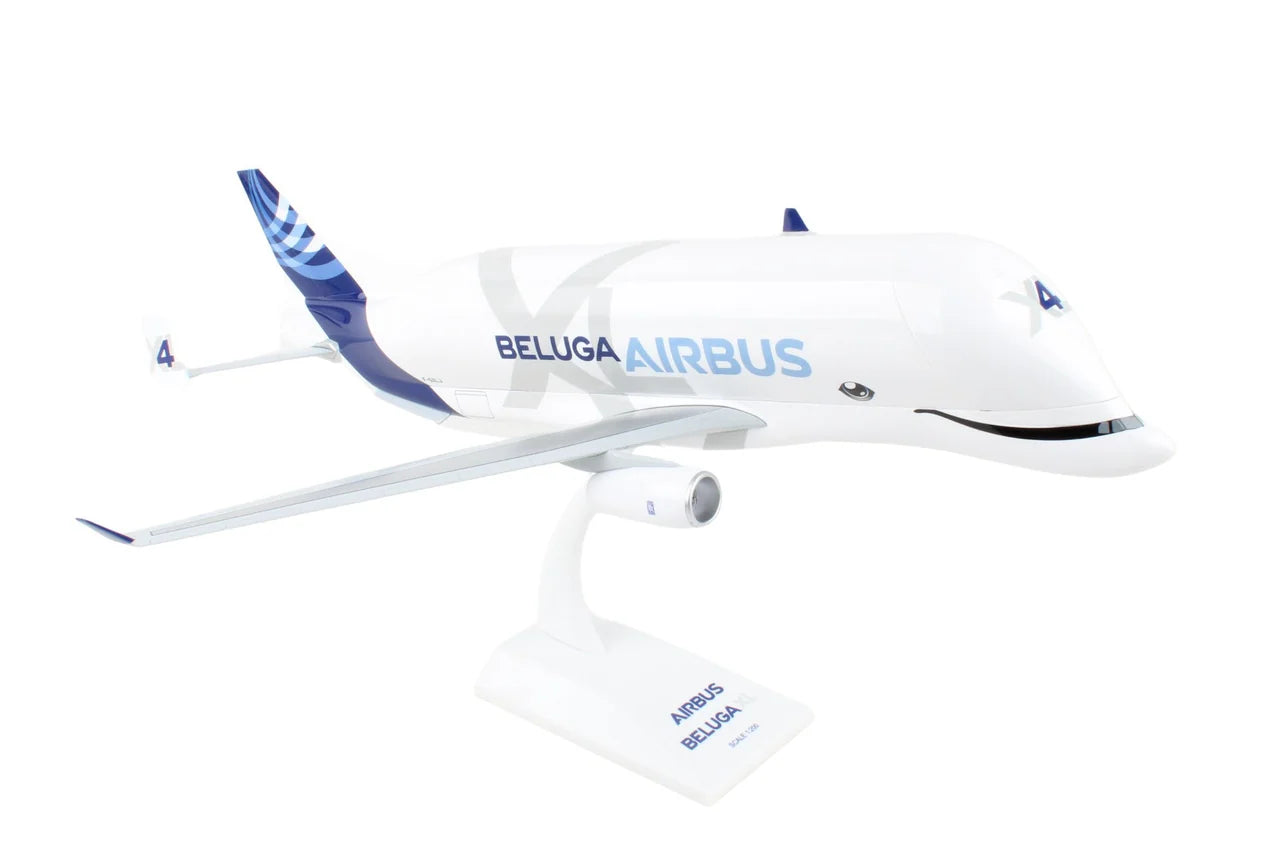 Right Front View SkyMarks Airbus Beluga XL Model On Stand