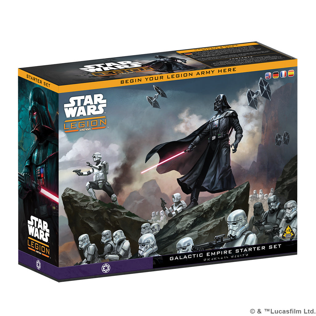Star Wars Legion Galactic Empire Starter Set SWQ02 official base game packaging by Atomic Mass Games