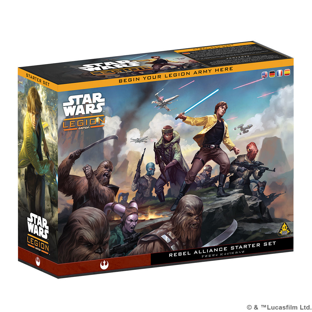 Star Wars Legion Rebel Alliance Starter Set SWQ01 official base game packaging by Atomic Mass Games 