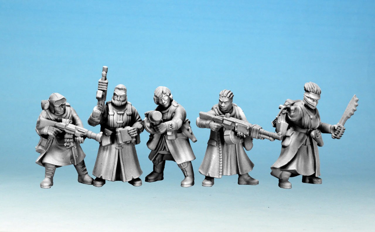 Stargrave Scavengers II, 28 mm Scale Model Plastic Figures Unpainted Examples