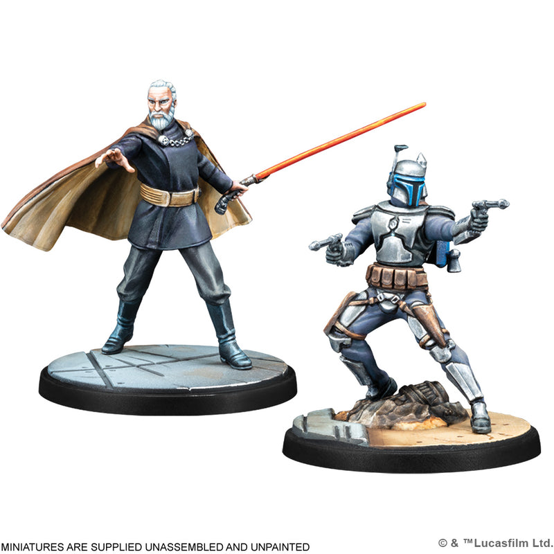 Star Wars Shatterpoint Twice The Pride Count Dooku Squad Pack Miniatures Count Doku & Jango Fett