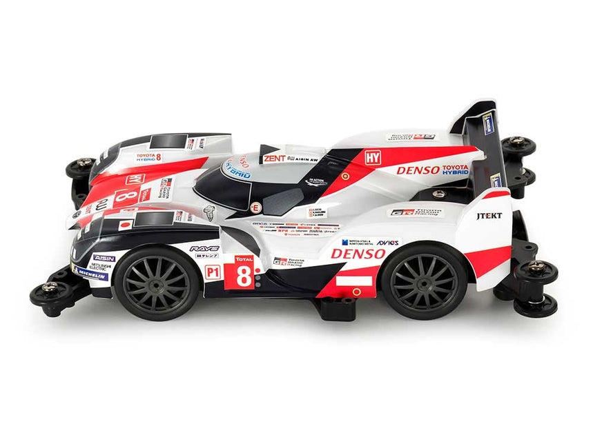 Aerodynamic side profile of the Tamiya 18652 Toyota TS050 Hybrid Mini 4WD 