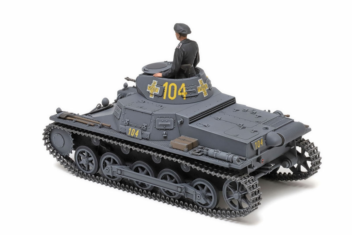 Assembled and painted Tamiya 1/35 Panzer I Ausf.B model Left Rear View
