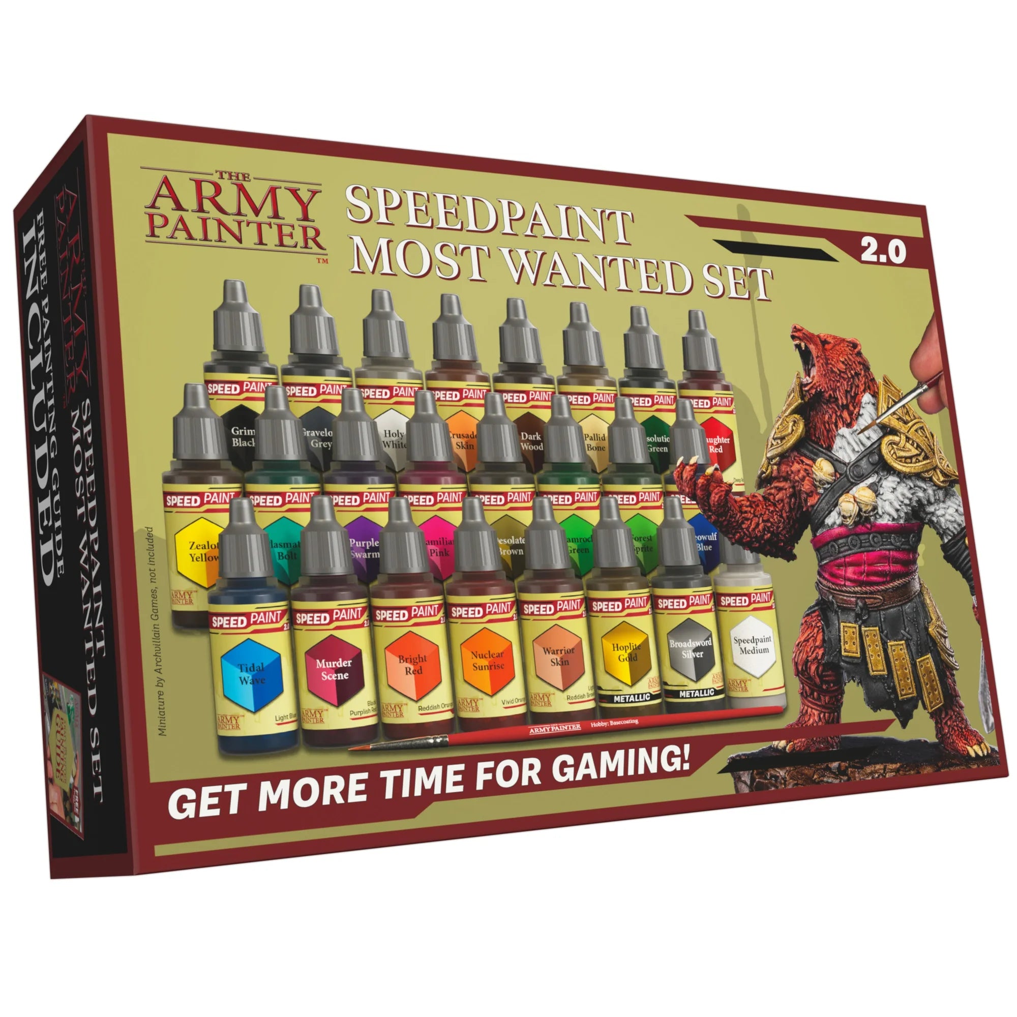 The Army Painter Speedpaint 2.0 Most Wanted Set box showing 24 paint bottles and included brush.