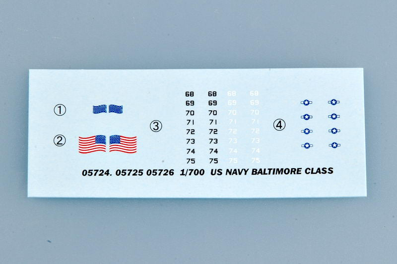 Authentic US Navy flags and hull number markings decal sheet