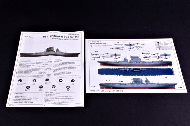 Assembly instructions booklet and full color multi-view painting camouflage scheme guide