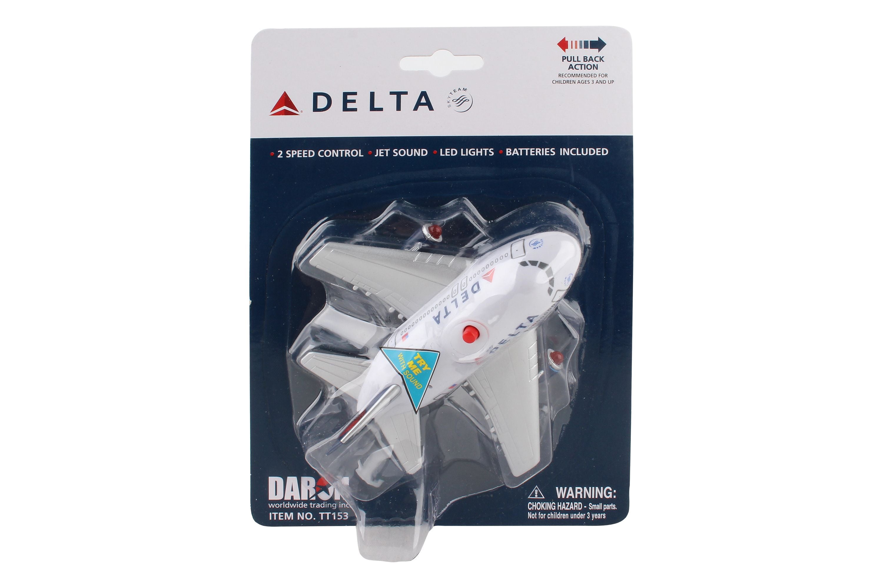 Delta Air Lines Themed Airplane Pullback Toy Packaging