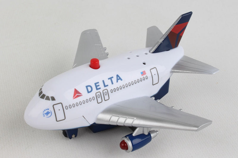 Delta Air Lines Themed Airplane Pullback Toy Left Front View