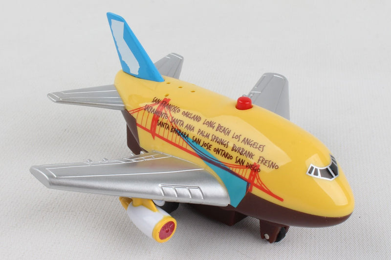 California Themed Airplane Pullback Toy Right Front View