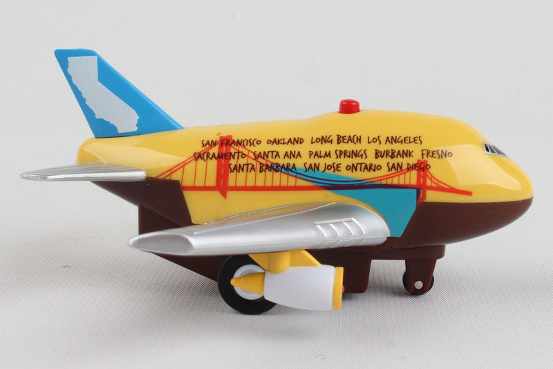 California Themed Airplane Pullback Toy Right Side View