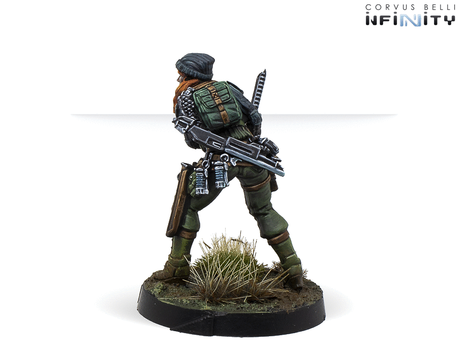 Infinity CodeOne Ariadna Uxía McNeill (Boarding Shotgun) Miniature Game Figure Rear View