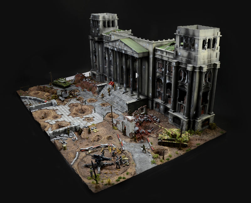 World War II Battle for The Reichstag 1945, 1/72 Scale Plastic Battle Set Example Diorama