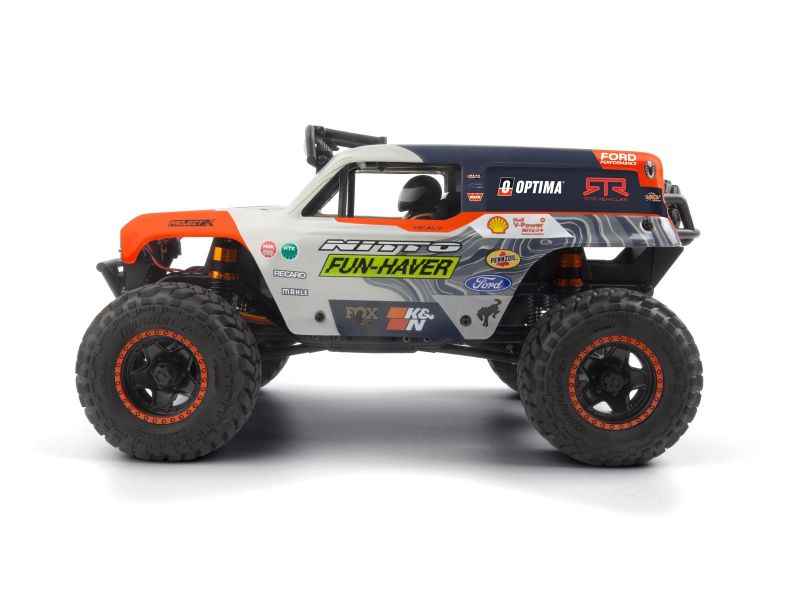 Side view of Venture18 U4 Flux Ford Bronco brushless RC truck