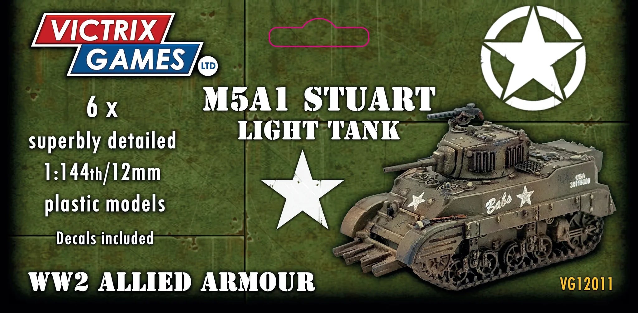 Victrix Ltd M5A1 Stuart 12mm scale WWII U.S. light tank miniatures