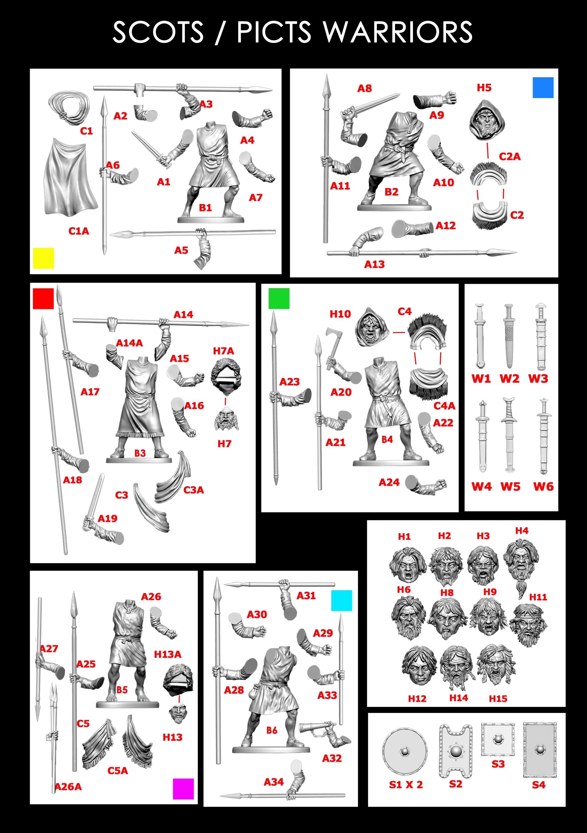 Victrix Limited Scots-Picts Warriors – 28mm Scale Model Plastic Figures