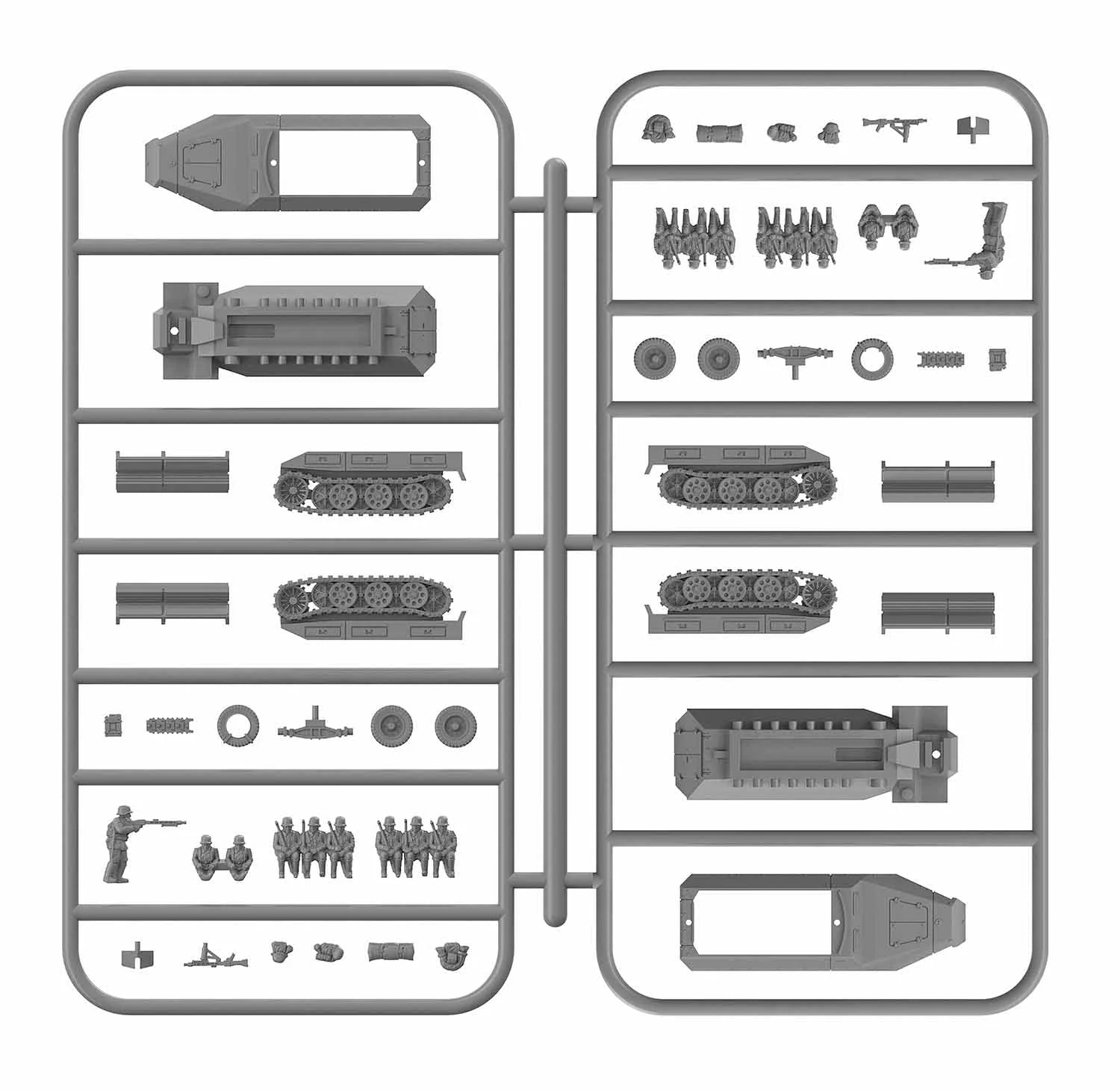 Sprues From Victrix Ltd Hanomag Sd.Kfz.251/D 12mm Scale WWII Plastic Kit