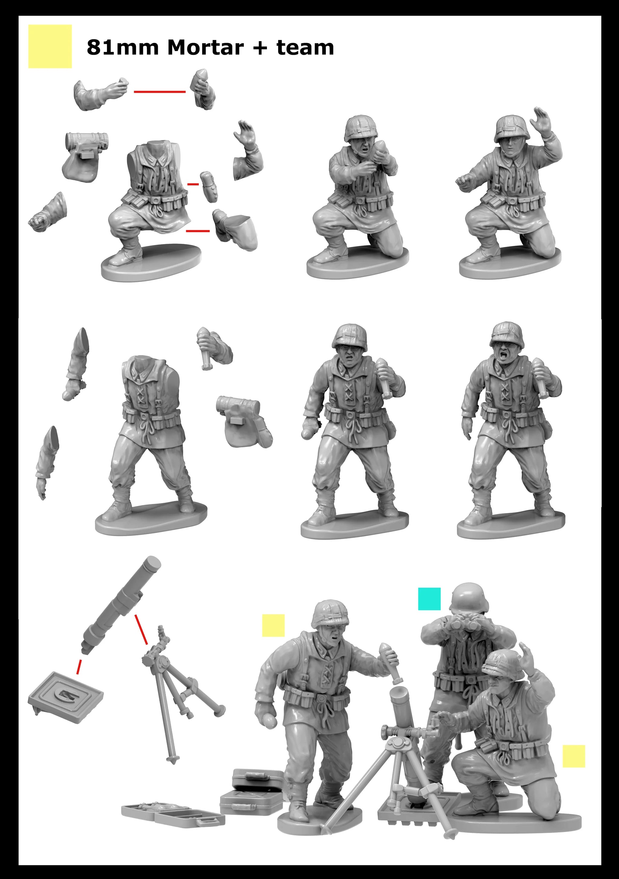 Assembly Options 81mm Mortar Team Victrix Ltd Late War German Infantry & Heavy Weapons 28mm scale figures