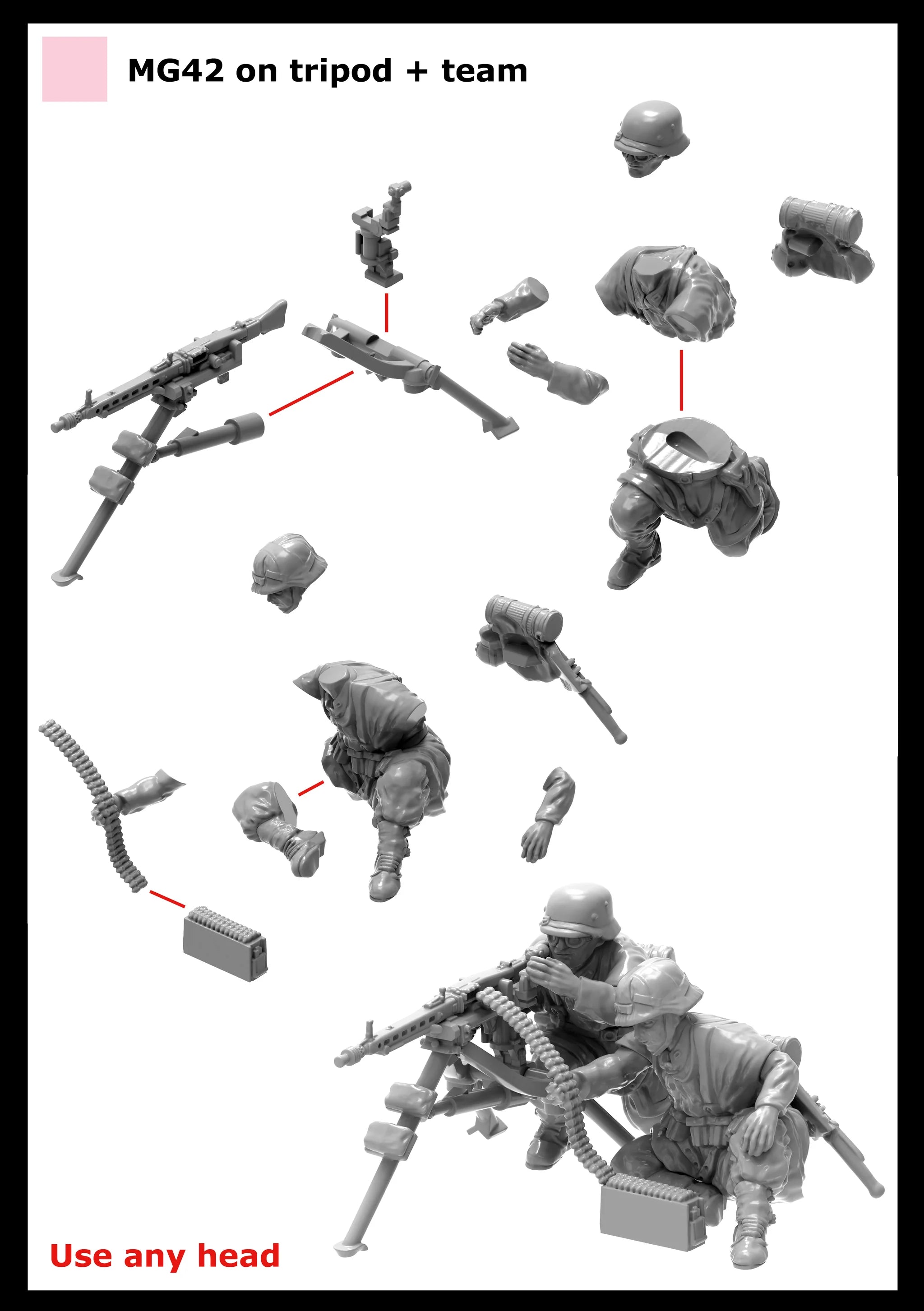 Assembly Options MG42 Victrix Ltd Late War German Infantry & Heavy Weapons 28mm scale figures
