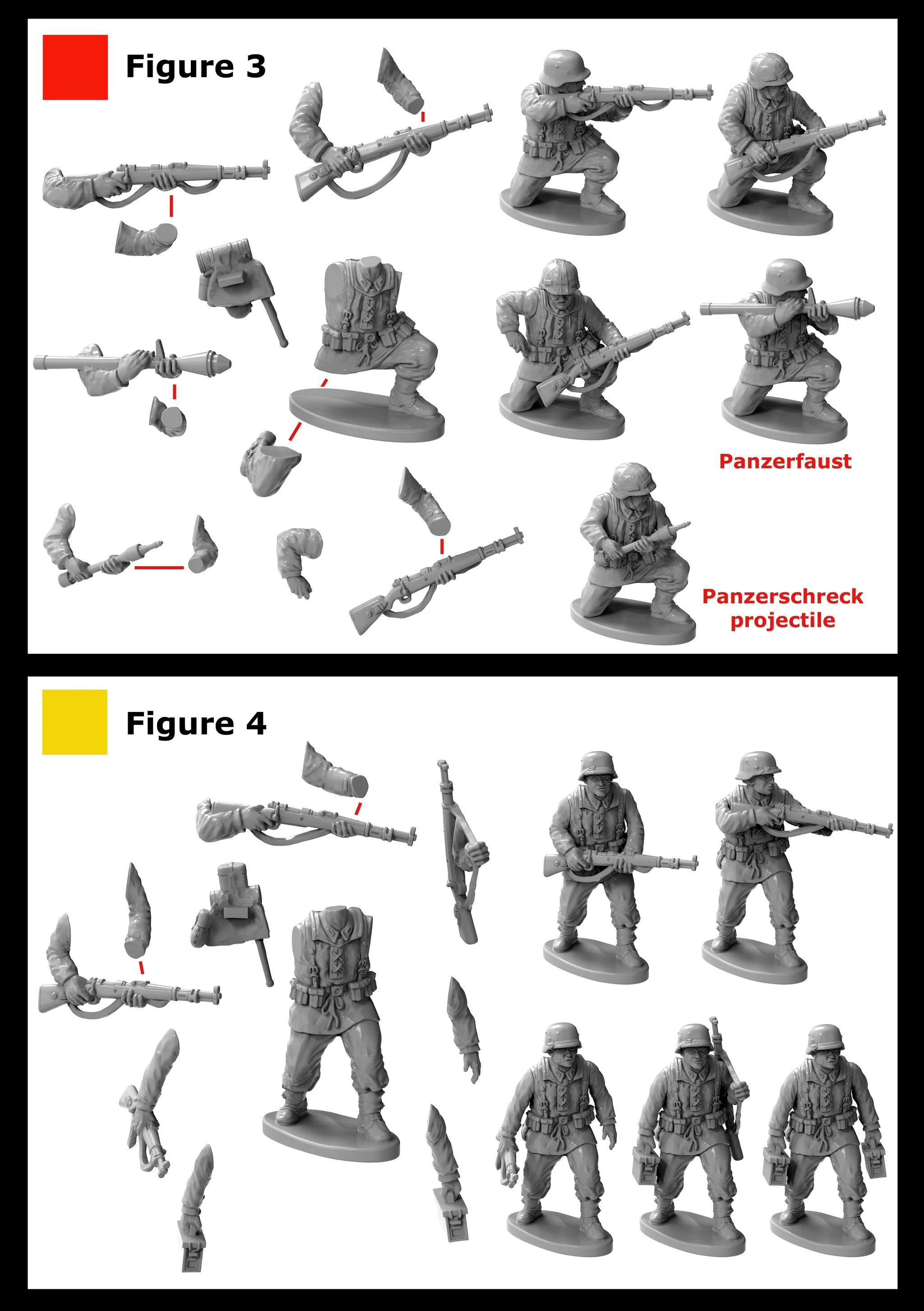 Assembly Options 3 & 4 Victrix Ltd Late War German Infantry & Heavy Weapons 28mm scale figures