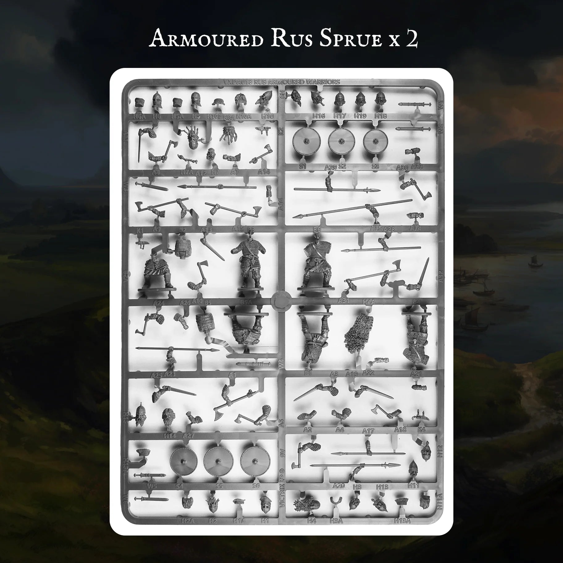 Arrmoured Sprues From Victrix Ltd Pillage Rus Warband 28mm Scale Plastic Kit