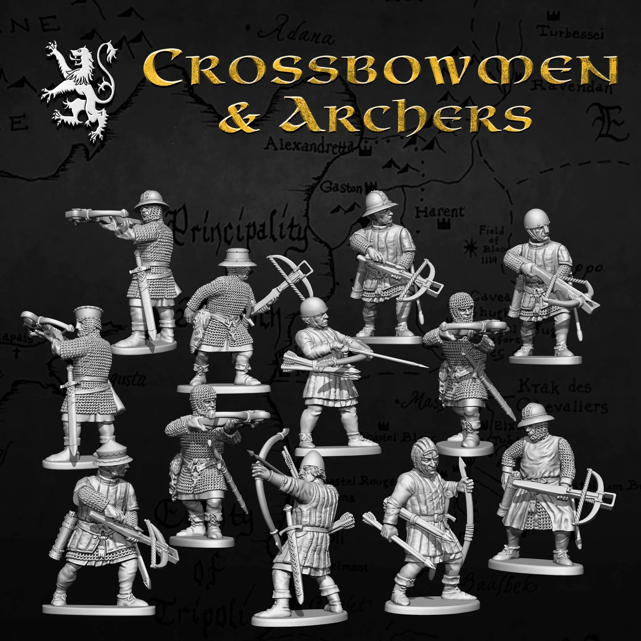Victrix Limited 28mm Medieval Crossbowmen and Archers 3d images