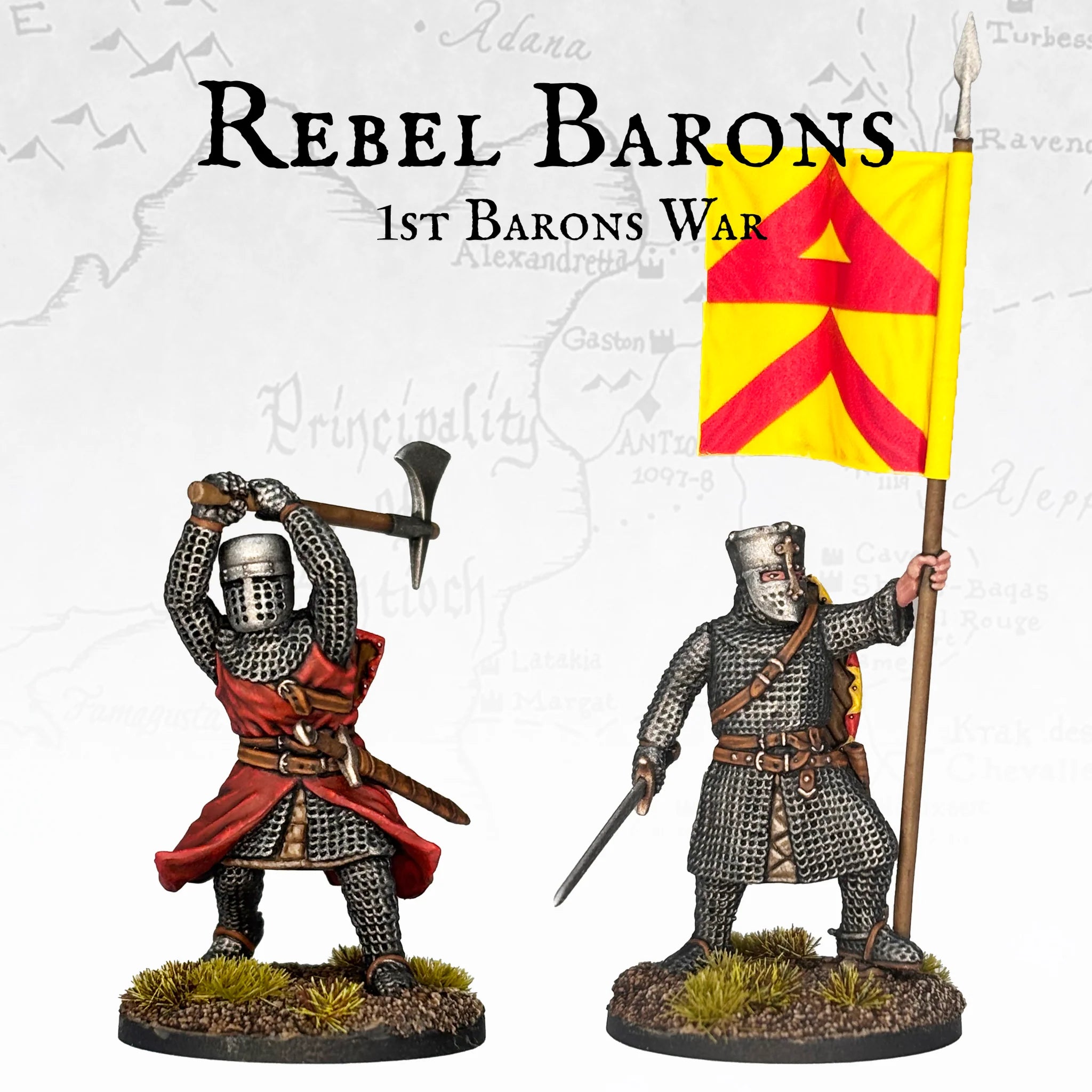 Victrix Ltd Medieval Foot Knights 28mm Scale Historical Figures Rebel Barons Closeup