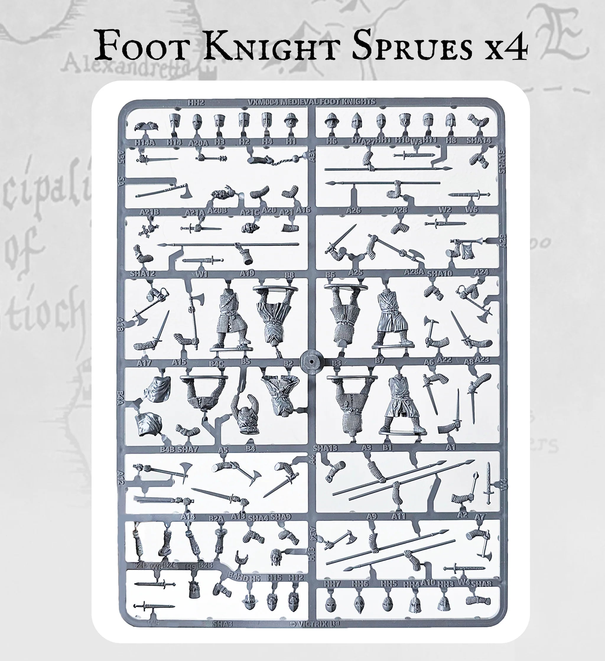 Main Sprue From Victrix Ltd Medieval Foot Knights 28mm Scale Plastic Kit