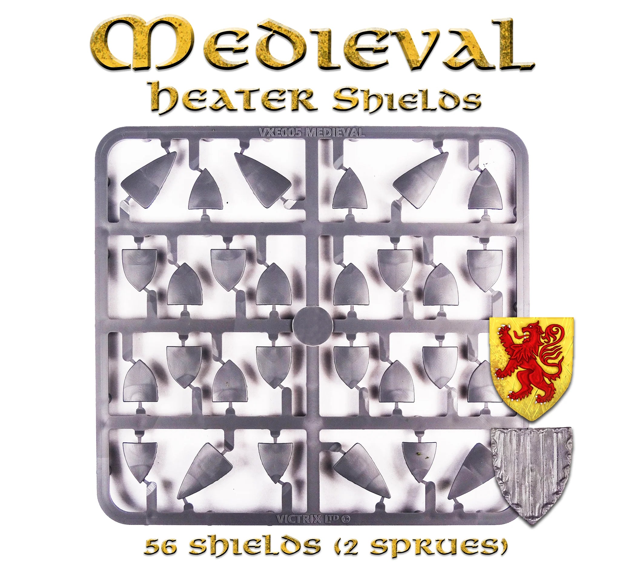 Shields Sprue From Victrix Ltd Medieval Foot Knights 28mm Scale Plastic Kit