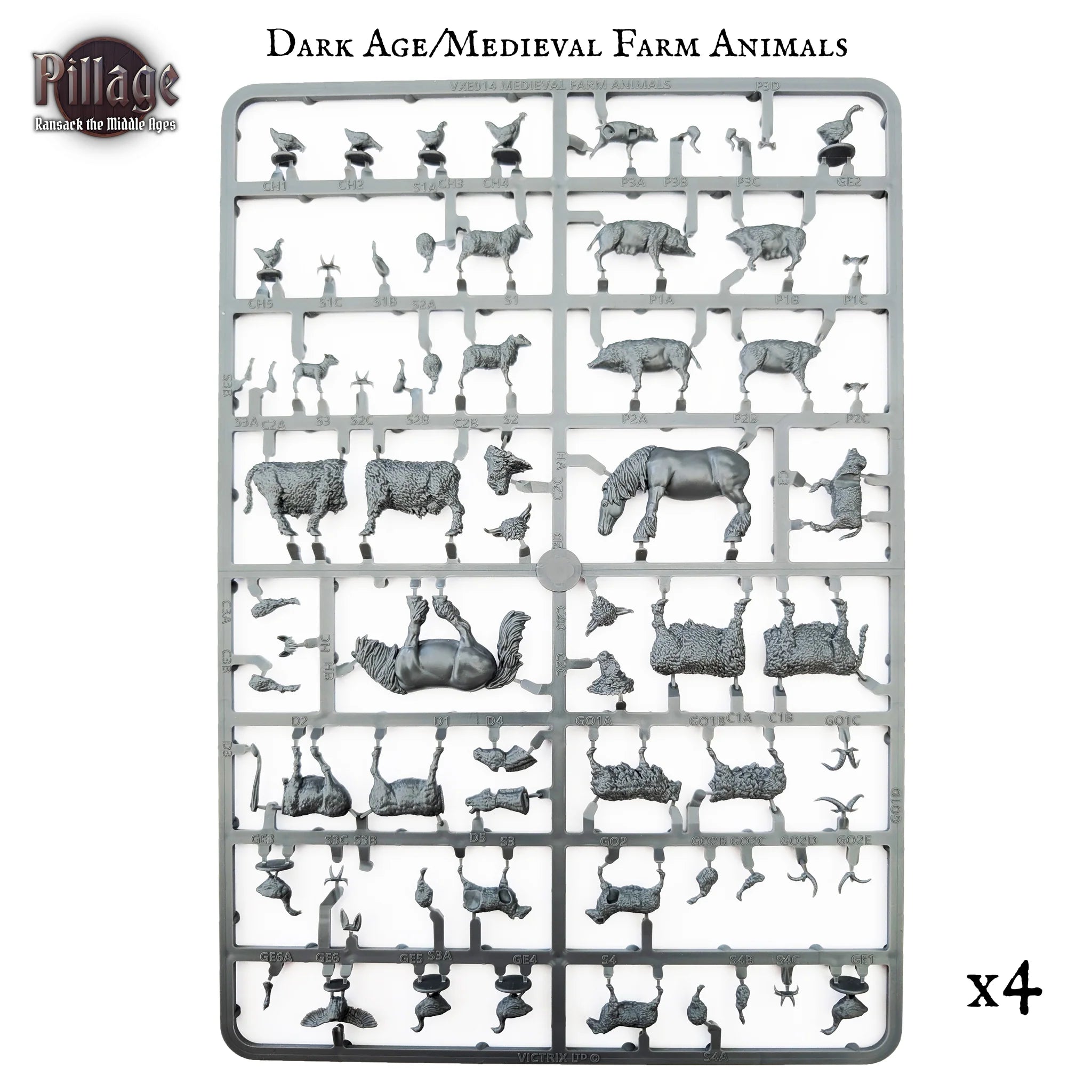 Victrix Limited Farm Animals – 28mm Scale Plastic Model Figures