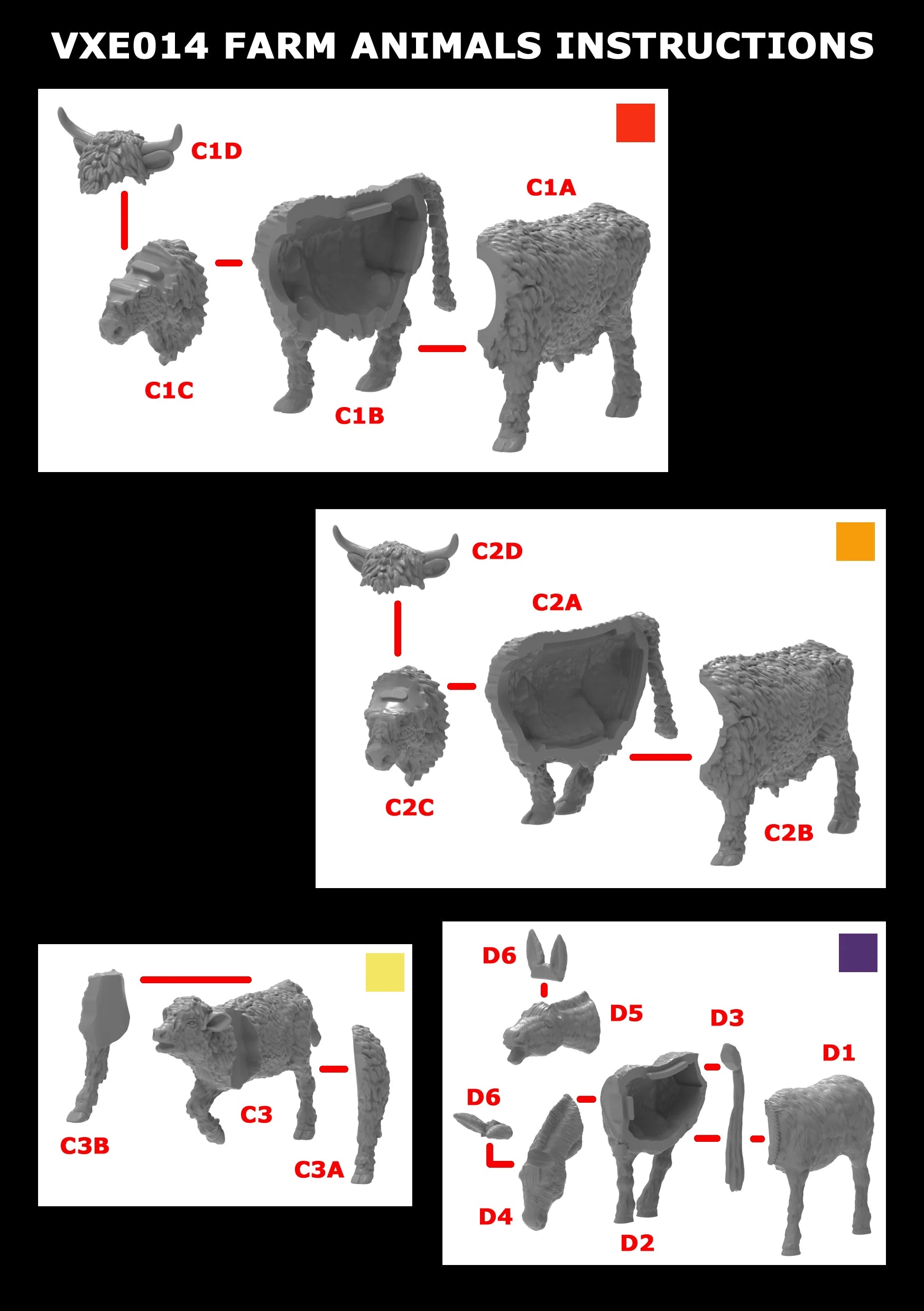 Victrix Limited Farm Animals – 28mm Scale Plastic Model Figures