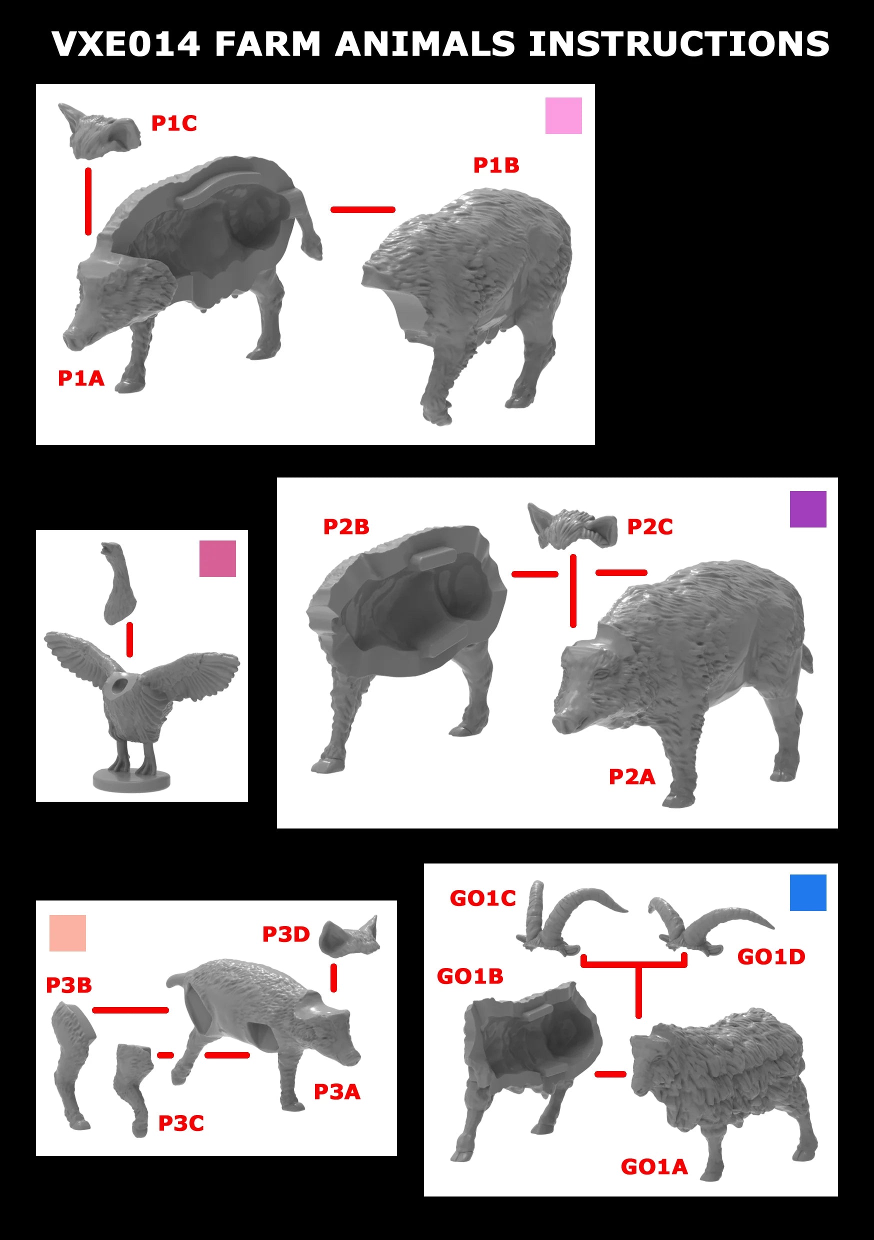 Victrix Limited Farm Animals – 28mm Scale Plastic Model Figures