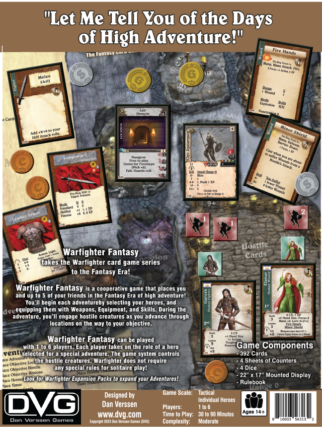 Warfighter Fantasy: Plumeria Core Game Back of Box